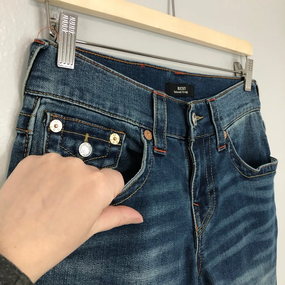 True Religion Ricky Relaxed Straight Jeans Mens Size 27